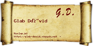 Glab Dávid névjegykártya